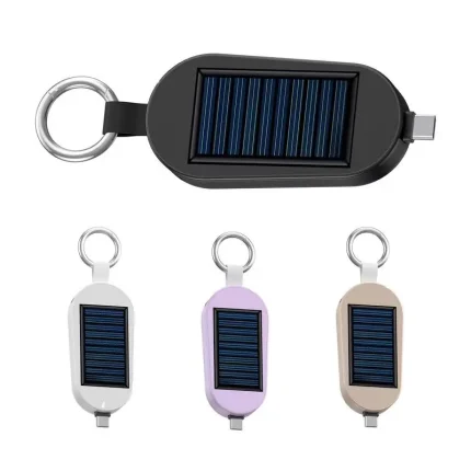 Solar Charger Pocket Solar Power Bank 3000mAh With Keychain Wireles Watch Charging Bank Portable External Battery Pack For Phone